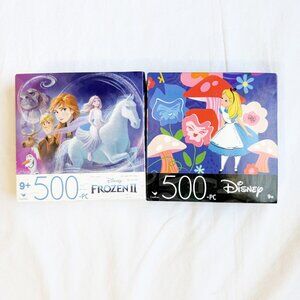 Disney Frozen II & Alice In Wonderland 500-Piece Puzzles 9+ Years 11x14 Inches